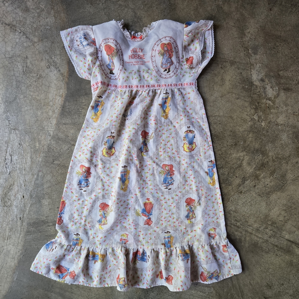 Vintage 70s Girls Pajamas Nightgown Holly Hobbie